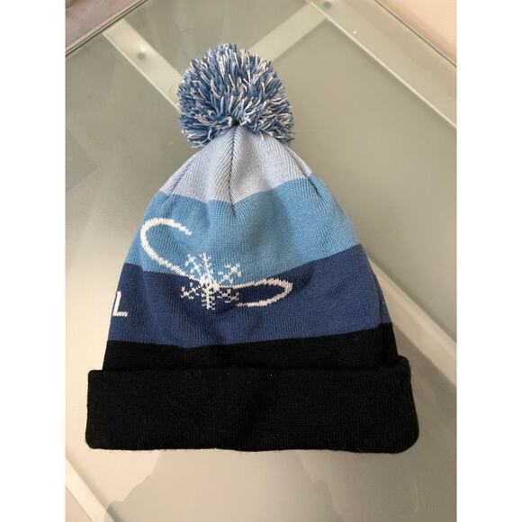 Bridger Bowl Ski Area Bozeman Montana adult winter snow pom beanie staff EUC - Picture 2 of 3